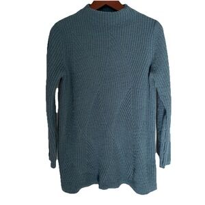 J. Jill Blue Chenille Sweater Size M Soft‎ Textured Knit Pullover Cozy
